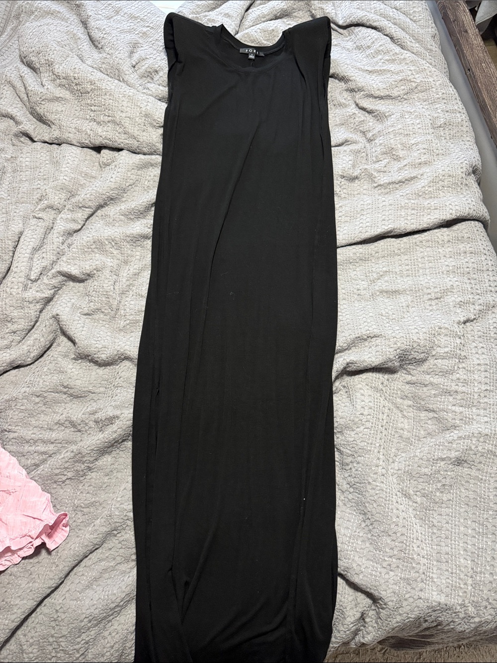 Vici Black Maxi Dress with Cap Sleeves